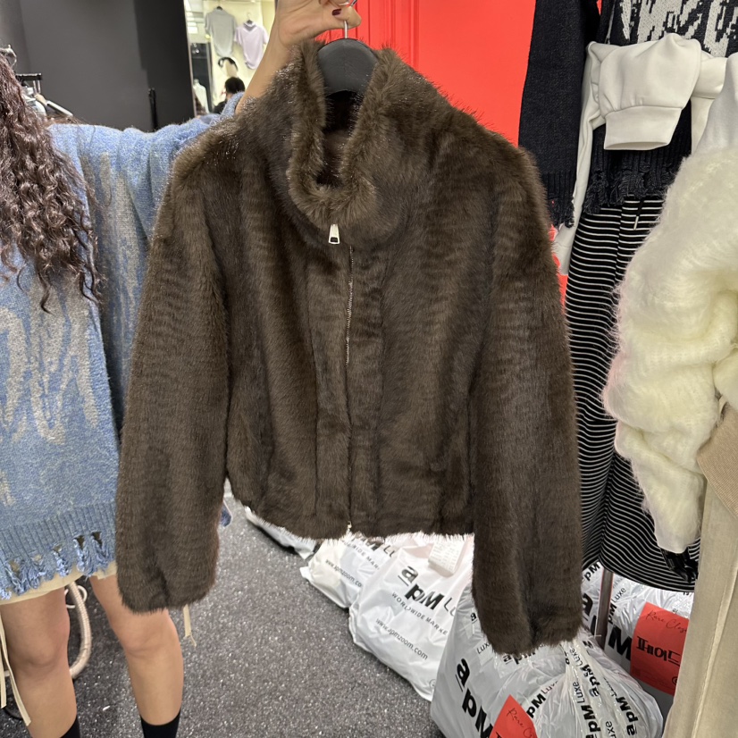 RARE CLOSET東大門代購女裝新款時尚休閑真品人氣短款大衣RARE CLOSET短款大衣圖色2