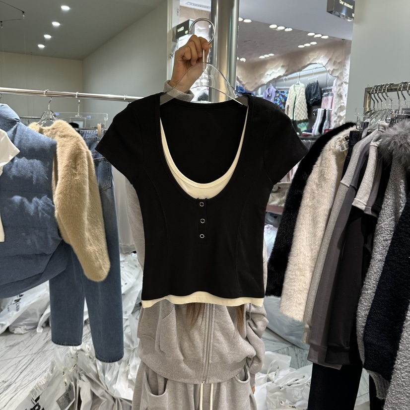 VIRKIN東大門直郵女裝新品推薦真品時尚人氣休閑熱賣T恤撞色VIRKINT恤圖色4