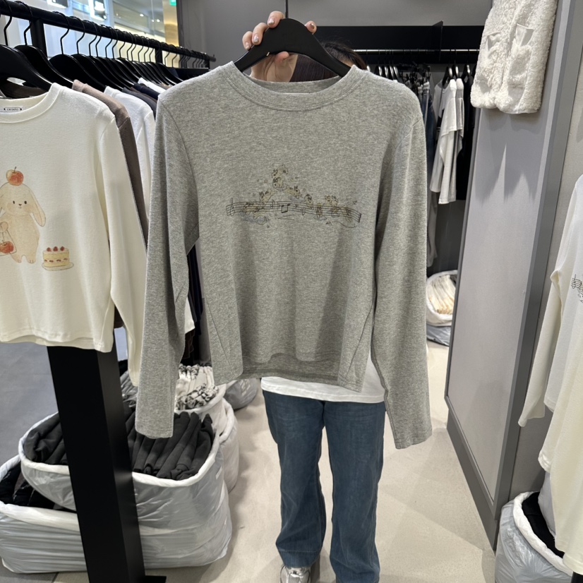 CIDO韓國代購女士新品推薦熱賣時尚真品休閑人氣長袖T恤兔子Cido長袖T恤圖色2