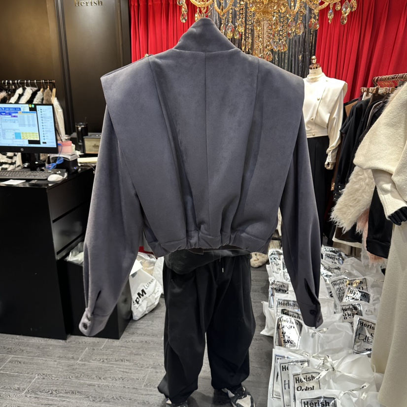HERISH-HAUTE韓國代購女士新品推薦真品人氣熱賣夾克絨面革Herish-Haute夾克