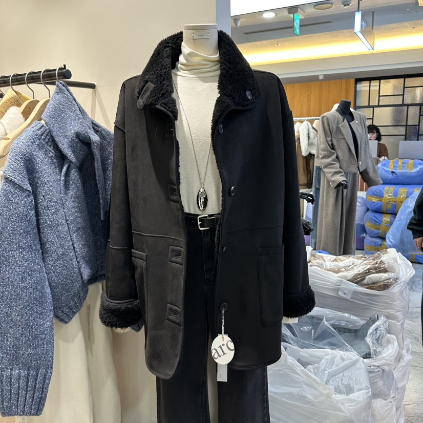 ARC韓國直郵女裝新品推薦時尚熱賣真品人氣中長款大衣雙面絨arc en ciel中長款大衣圖色2