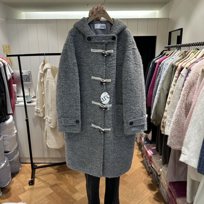 ARC東大門實拍女裝新品時尚真品推薦熱賣中長款大衣羊駝毛arc en ciel中長款大衣圖色2