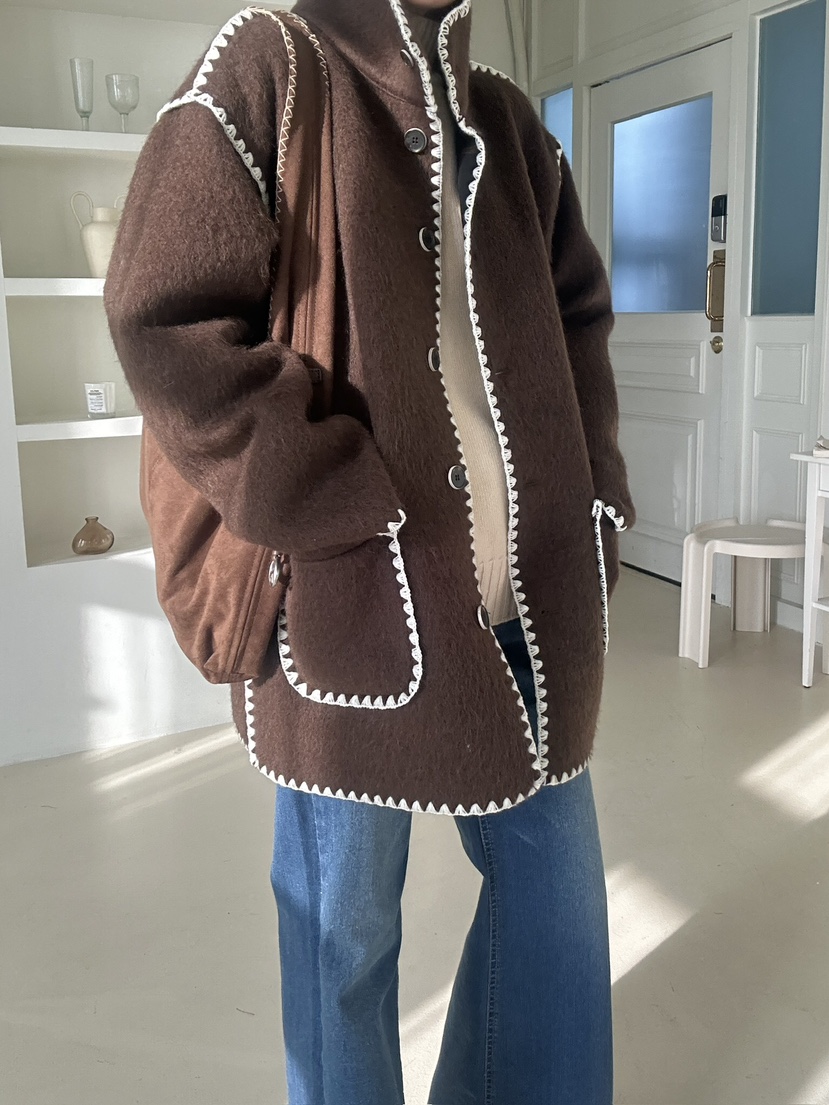 EDITION-P韓國直郵女士新品真品人氣休閑時尚中長款大衣EDITION-P中長款大衣