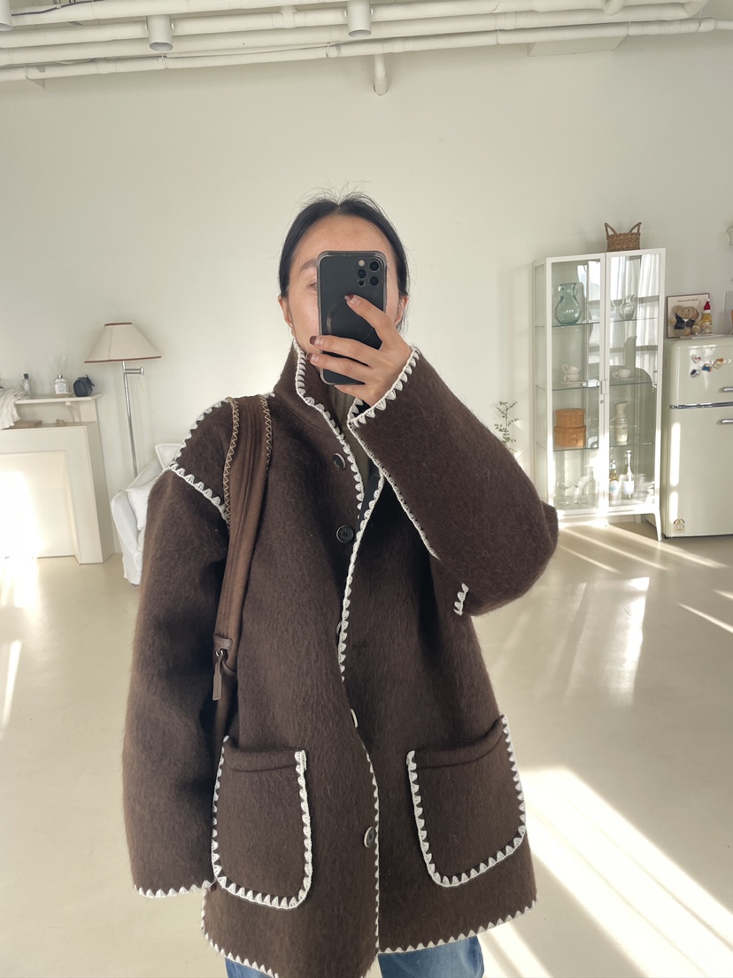 EDITION-P韓國直郵女士新品真品人氣休閑時尚中長款大衣EDITION-P中長款大衣