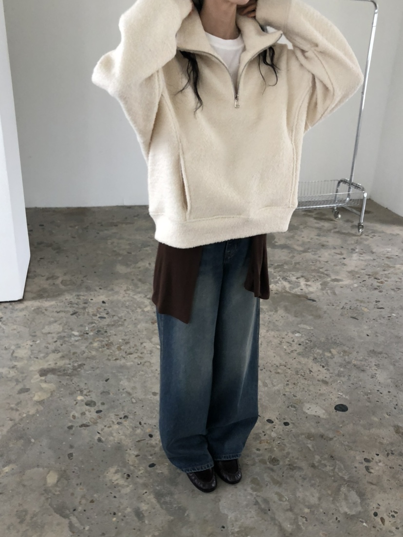MOVENNE韓國直郵女士新款人氣推薦休閑熱賣時尚衛衣半拉鏈MOVENNE衛衣