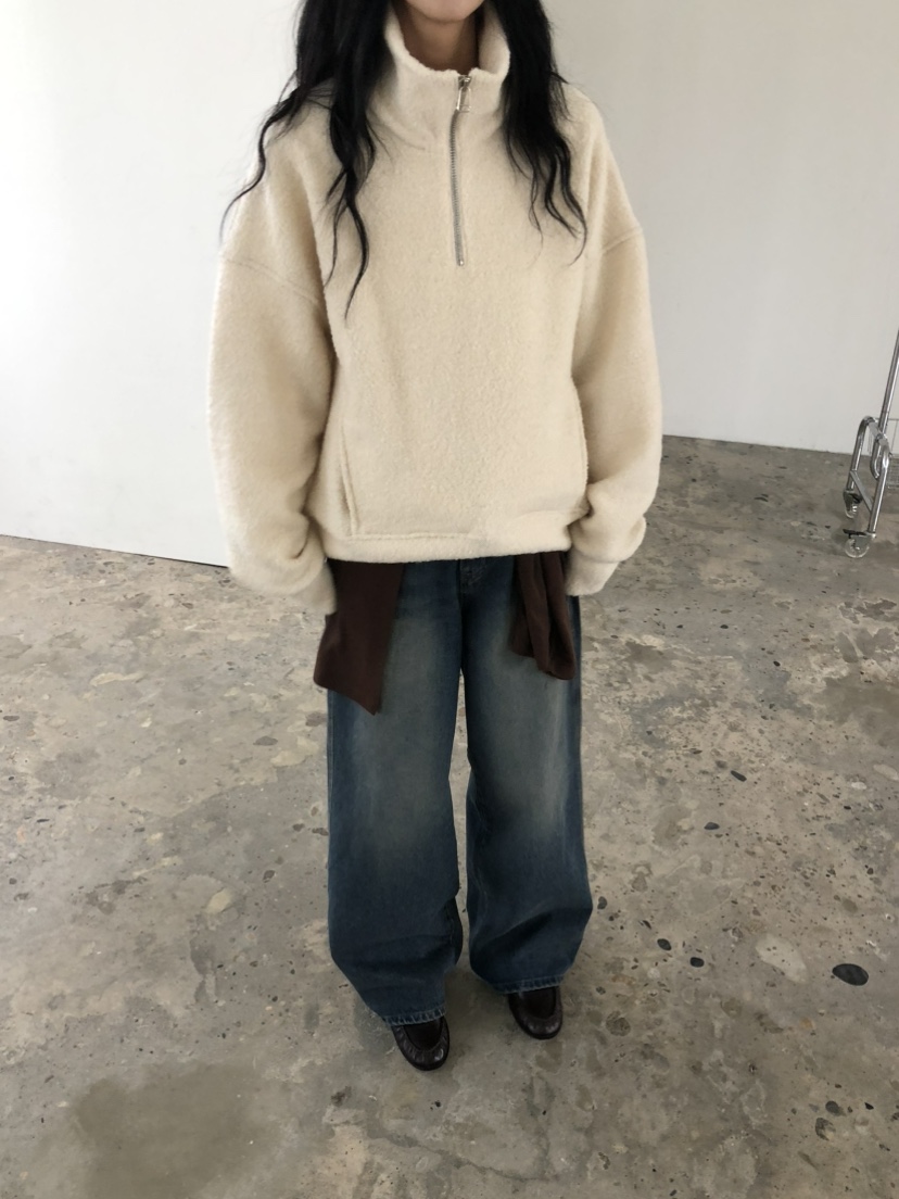 MOVENNE韓國直郵女士新款人氣推薦休閑熱賣時尚衛衣半拉鏈MOVENNE衛衣