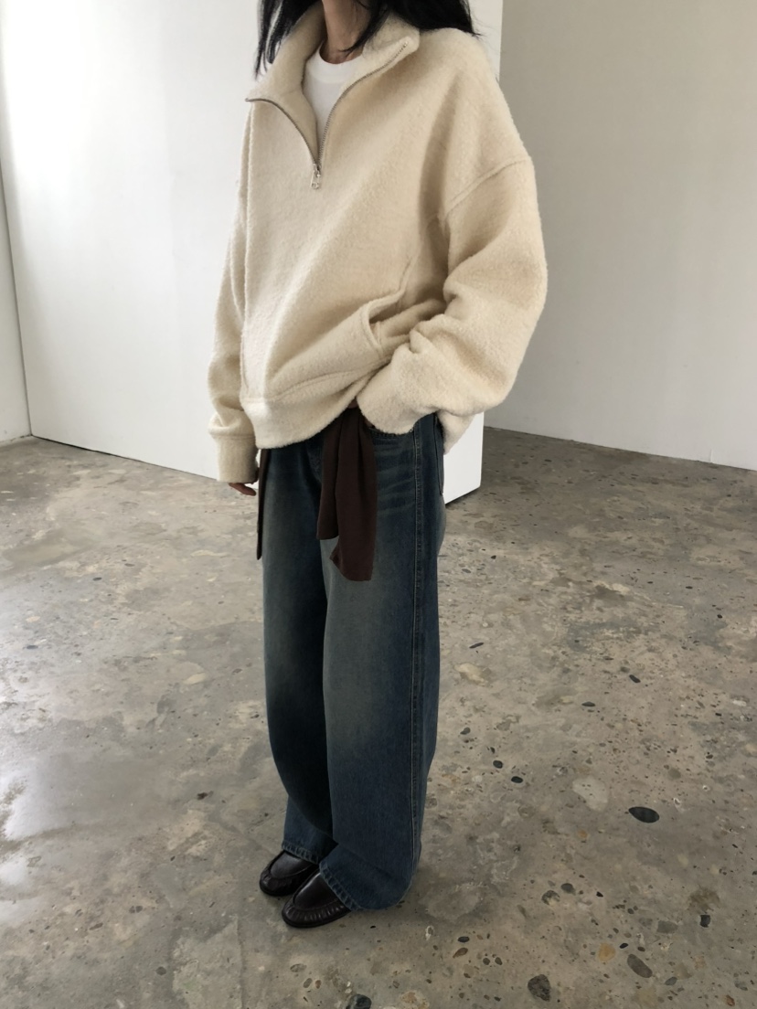 MOVENNE韓國直郵女士新款人氣推薦休閑熱賣時尚衛衣半拉鏈MOVENNE衛衣