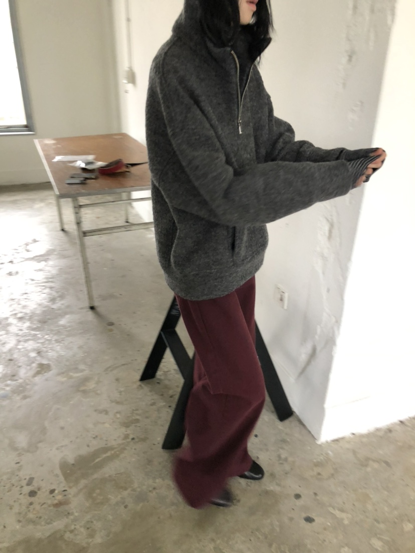 MOVENNE韓國直郵女士新款人氣推薦休閑熱賣時尚衛衣半拉鏈MOVENNE衛衣