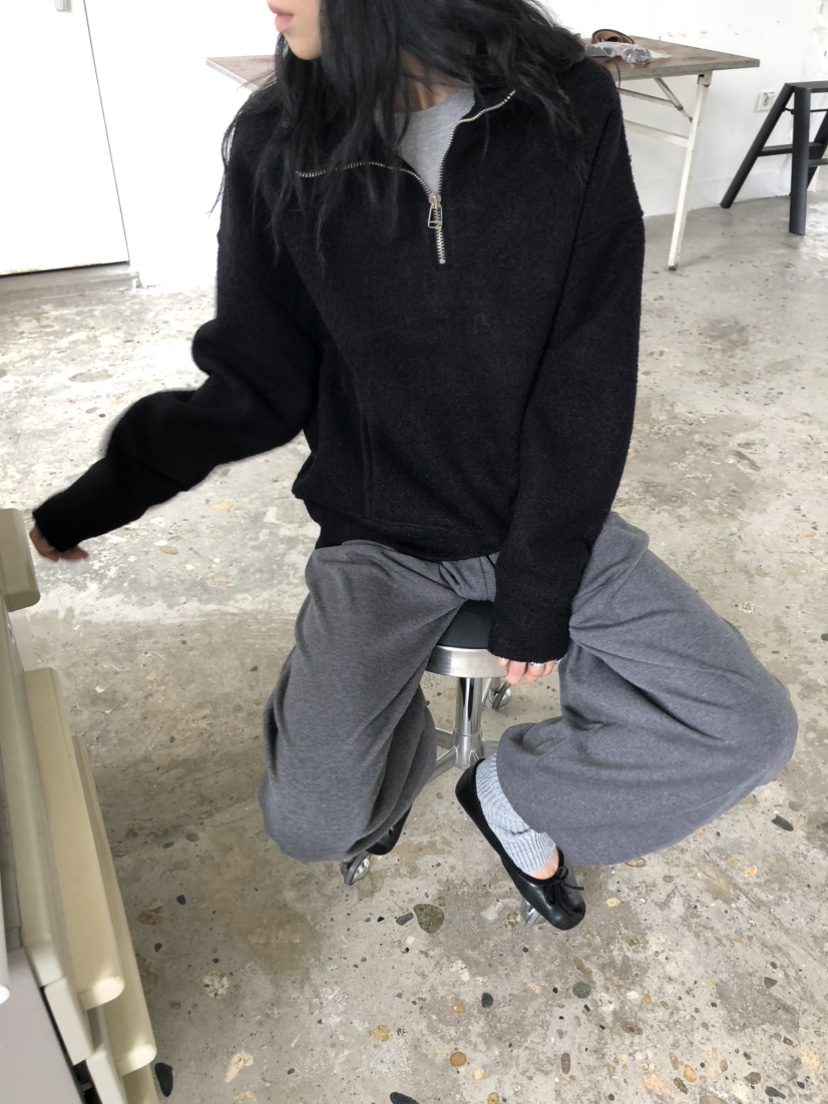 MOVENNE韓國直郵女士新款人氣推薦休閑熱賣時尚衛衣半拉鏈MOVENNE衛衣