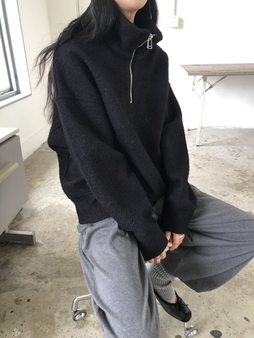 MOVENNE韓國直郵女士新款人氣推薦休閑熱賣時尚衛衣半拉鏈MOVENNE衛衣