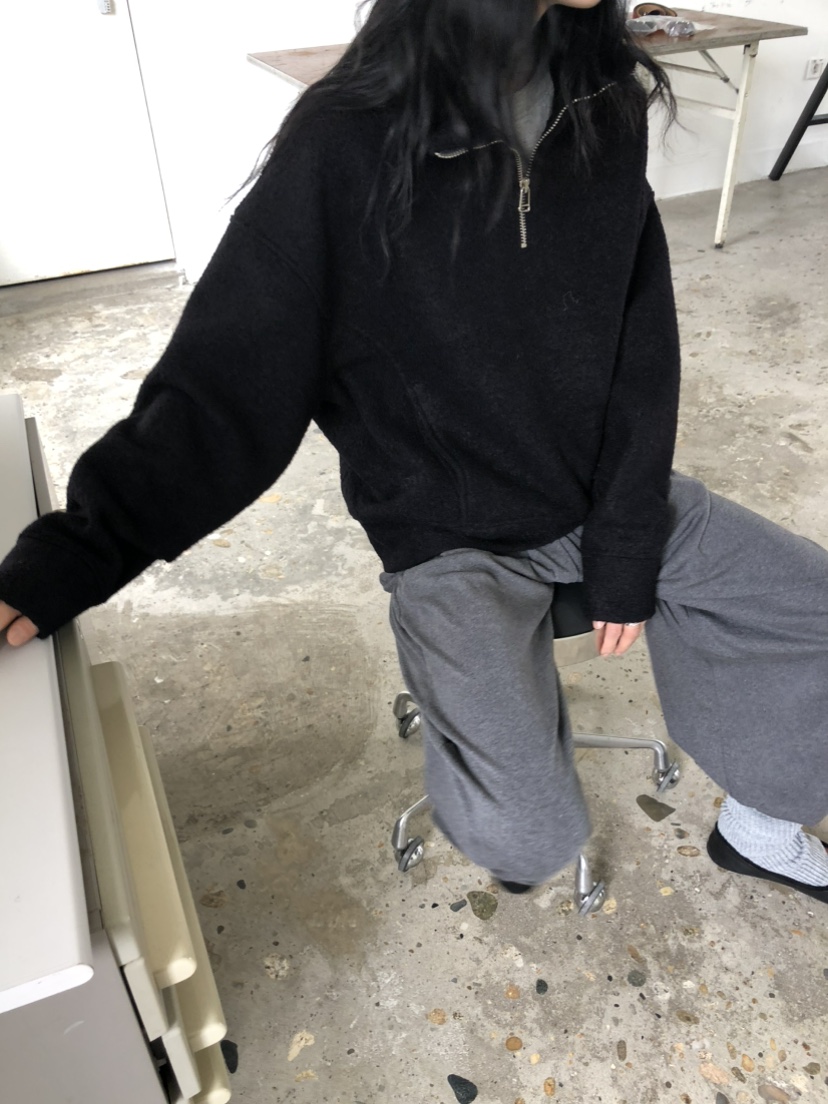 MOVENNE韓國直郵女士新款人氣推薦休閑熱賣時尚衛衣半拉鏈MOVENNE衛衣