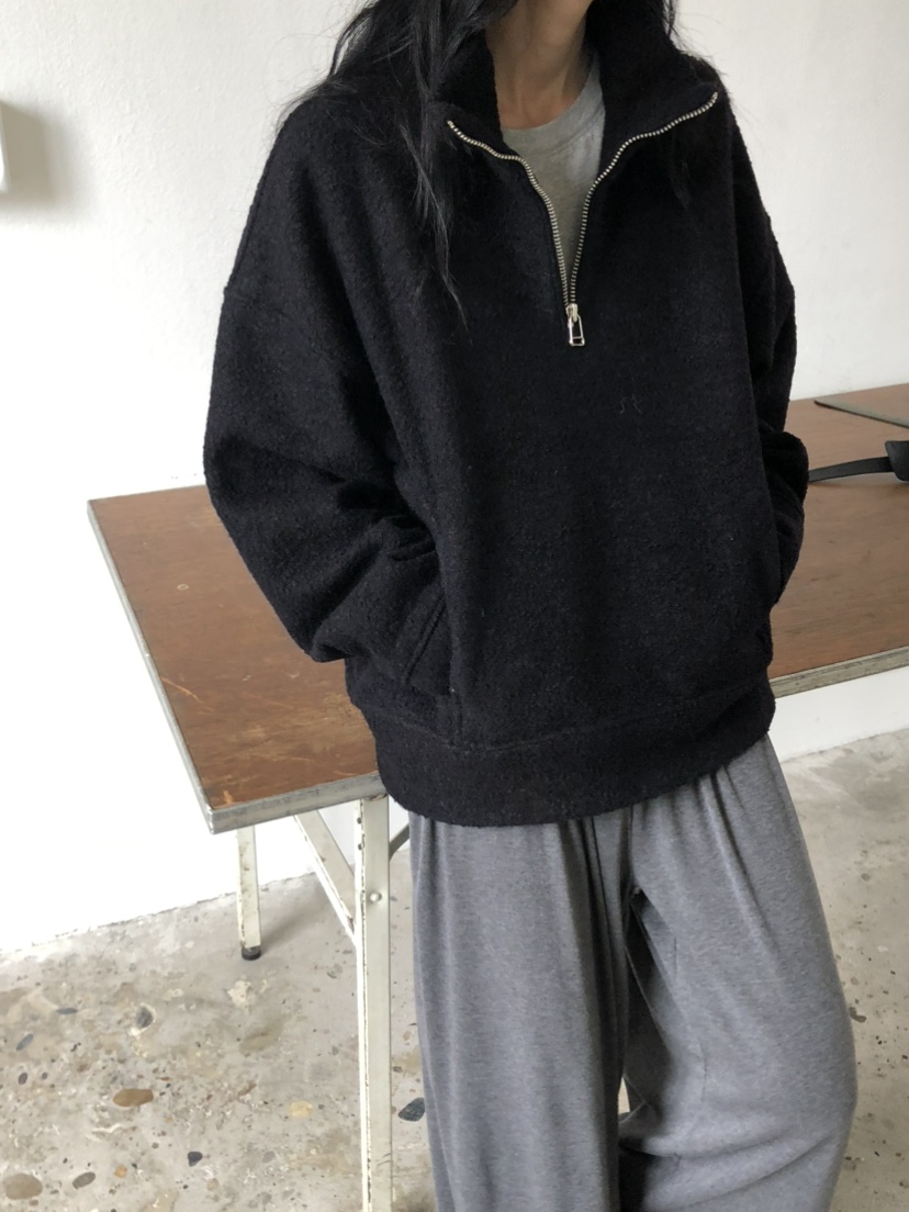 MOVENNE韓國直郵女士新款人氣推薦休閑熱賣時尚衛衣半拉鏈MOVENNE衛衣