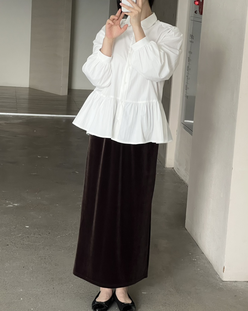 VERNI韓國直郵女士新品人氣熱賣休閑時尚推薦真品長裙天鵝絨VERNI長裙