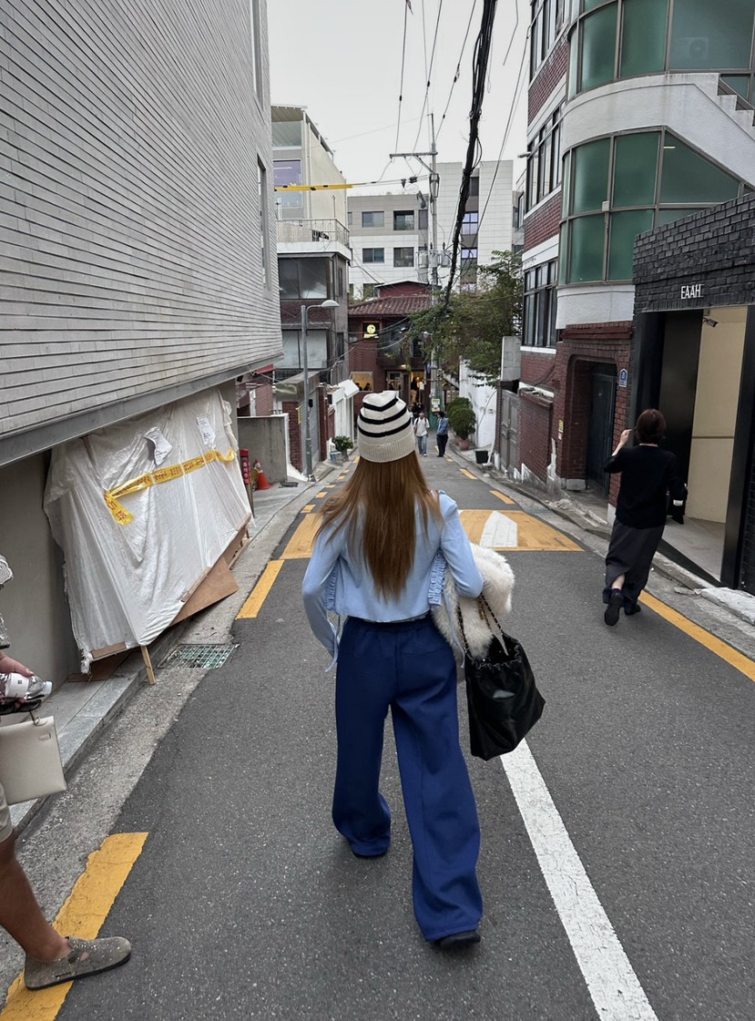 ZEROZERO韓國直郵女裝新款人氣時尚休閑休閑褲奶油色鏤空ZEROZERO休閑褲