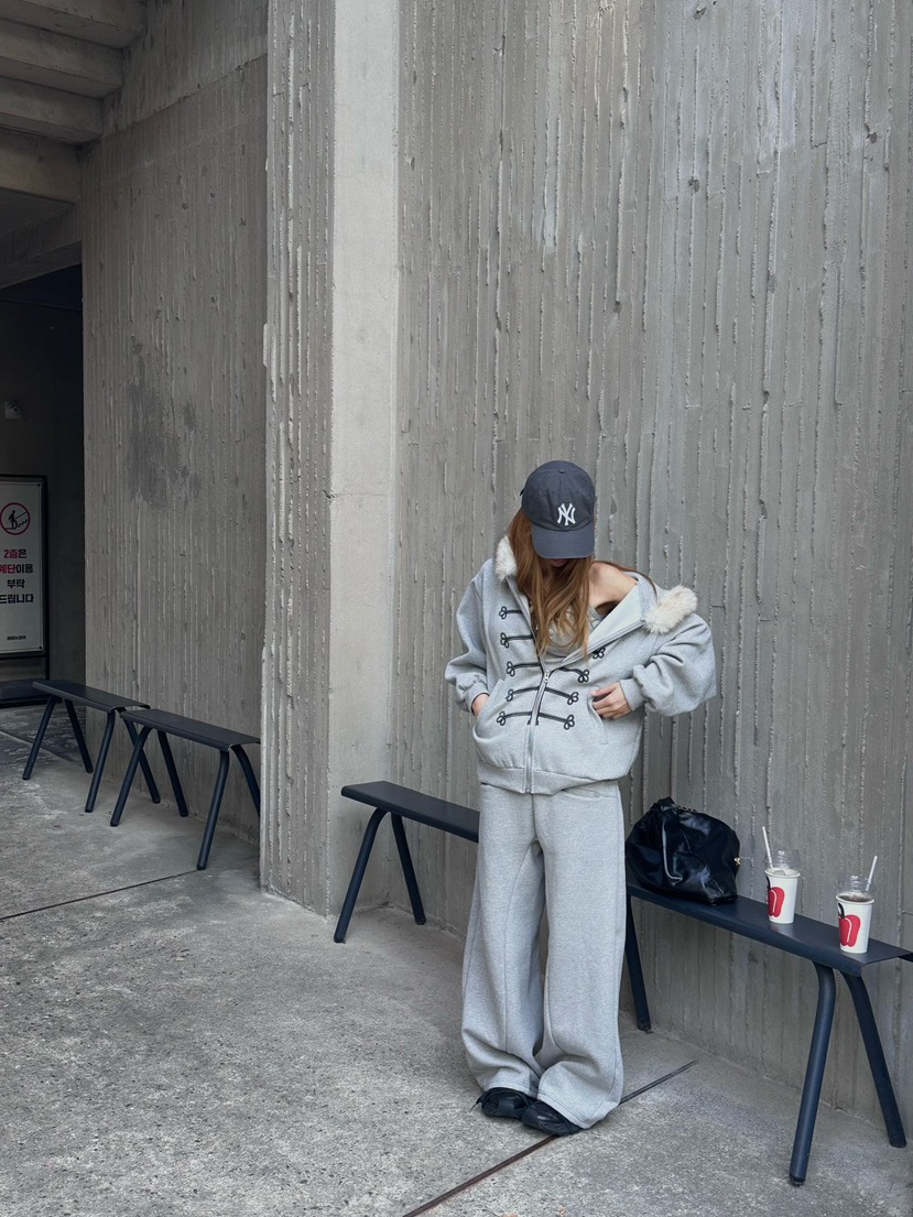 ZEROZERO韓國直郵女裝新款人氣時尚休閑休閑褲奶油色鏤空ZEROZERO休閑褲