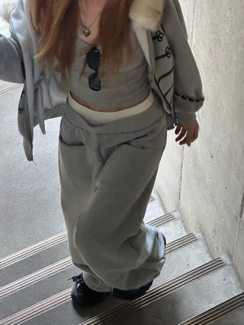 ZEROZERO韓國直郵女裝新款人氣時尚休閑休閑褲奶油色鏤空ZEROZERO休閑褲