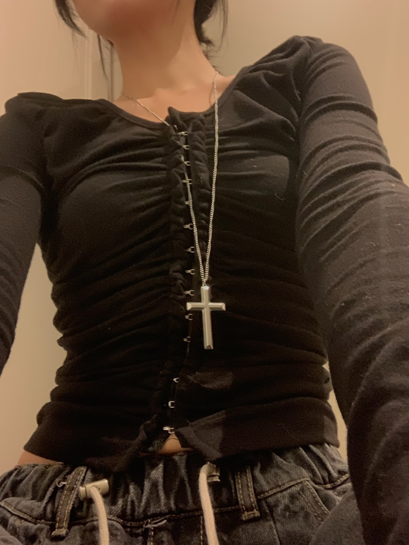 BADCALM東大門實拍女士新款熱賣人氣休閑長袖T恤不含褶皺BADCALM長袖T恤