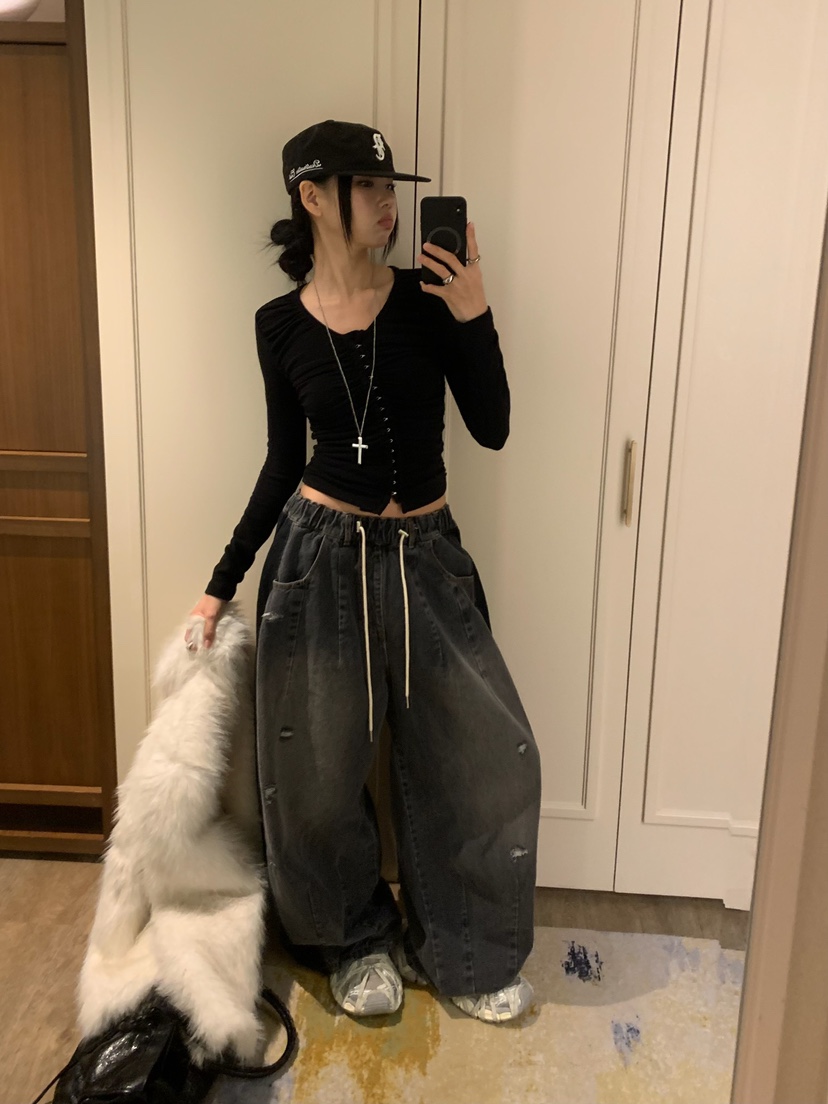 BADCALM東大門實拍女士新款熱賣人氣休閑長袖T恤不含褶皺BADCALM長袖T恤