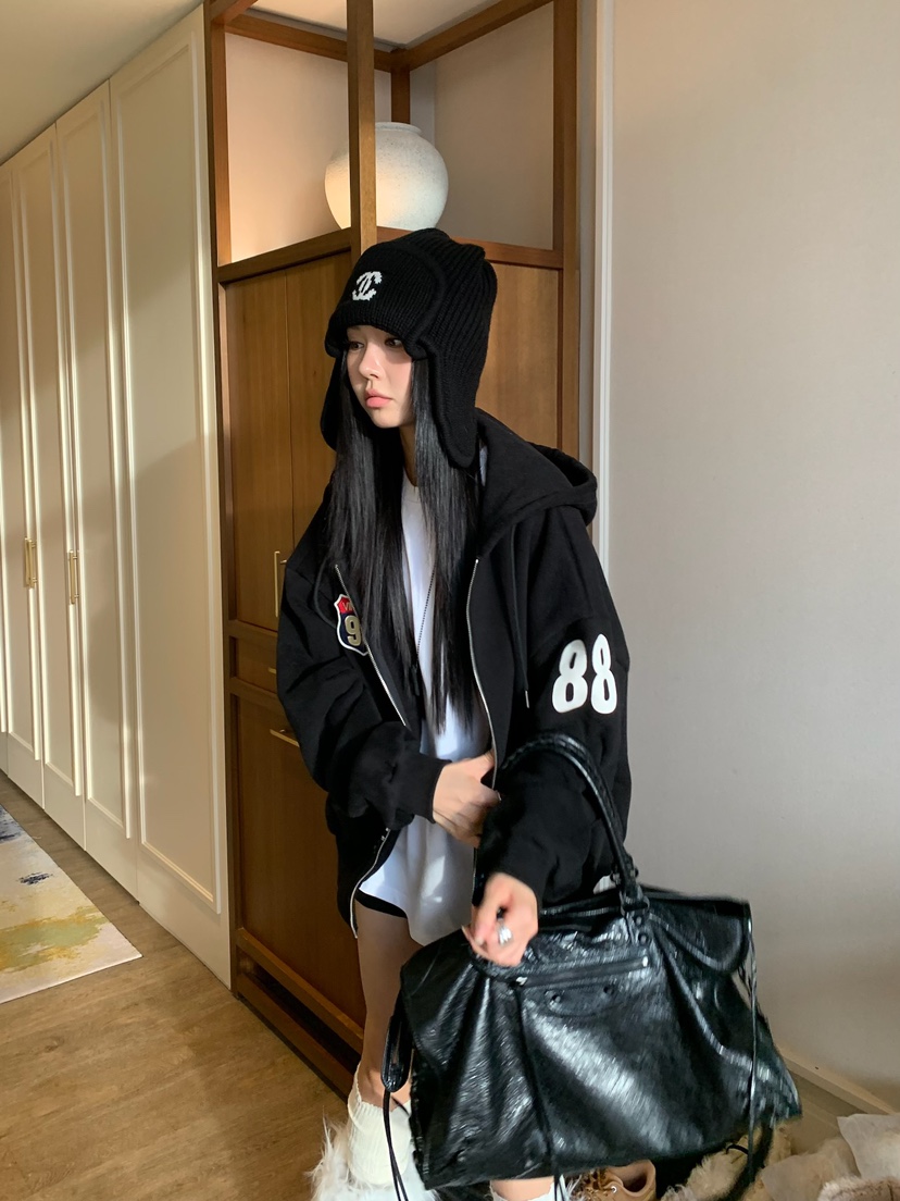 BADCALM韓國直郵女裝新款熱賣推薦人氣時尚衛衣拉鏈連帽衫BADCALM衛衣