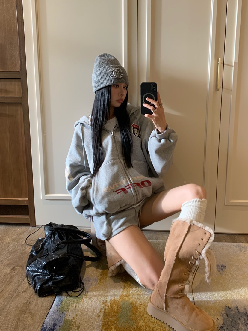 BADCALM韓國直郵女裝新款熱賣推薦人氣時尚衛衣拉鏈連帽衫BADCALM衛衣