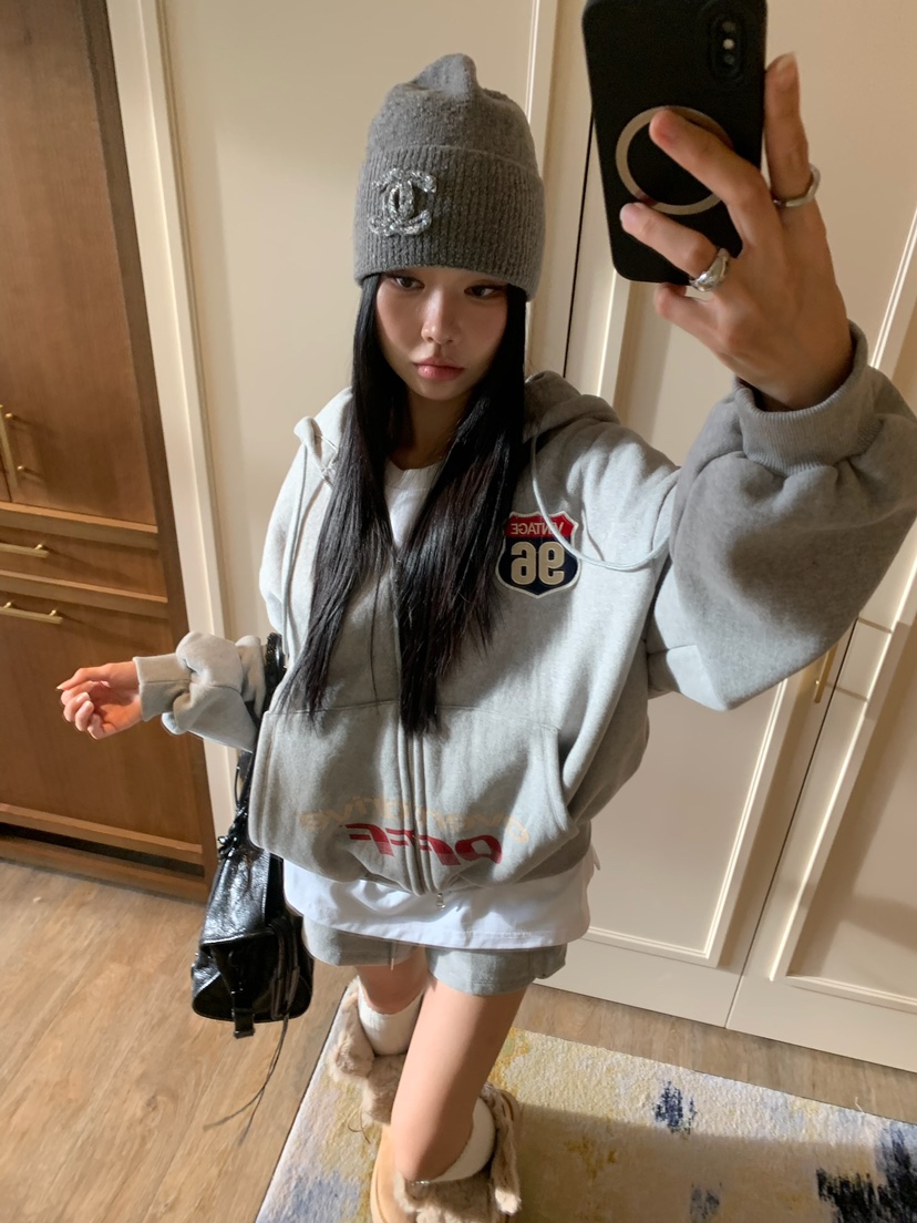 BADCALM韓國直郵女裝新款熱賣推薦人氣時尚衛衣拉鏈連帽衫BADCALM衛衣圖色3