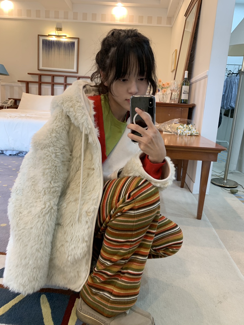 PANTRY HAUS東大門代購女裝新品熱賣時尚休閑褲多層抓絨PANTRY HAUS休閑褲