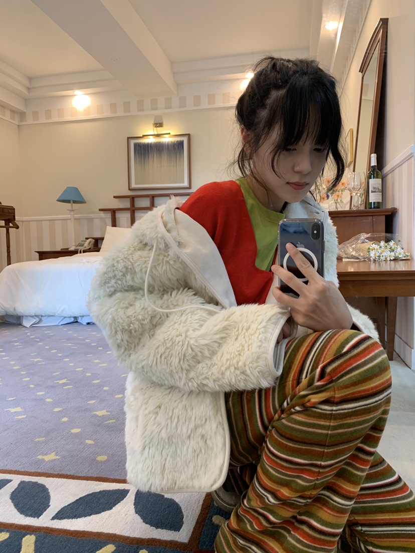 PANTRY HAUS東大門代購女裝新品熱賣時尚休閑褲多層抓絨PANTRY HAUS休閑褲