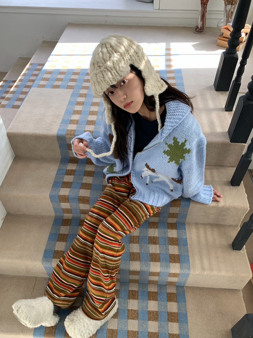PANTRY HAUS東大門代購女裝新品熱賣時尚休閑褲多層抓絨PANTRY HAUS休閑褲