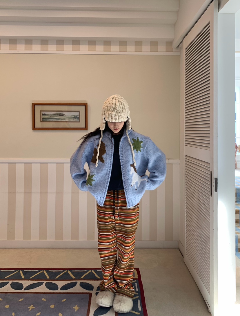 PANTRY HAUS東大門代購女裝新品熱賣時尚休閑褲多層抓絨PANTRY HAUS休閑褲