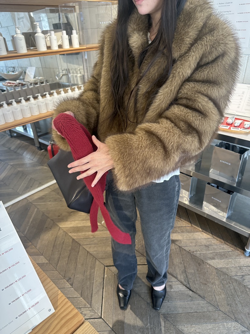 BOWIE東大門代購女士新品時尚人氣真品休閑熱賣短款大衣皮草BOWIE短款大衣