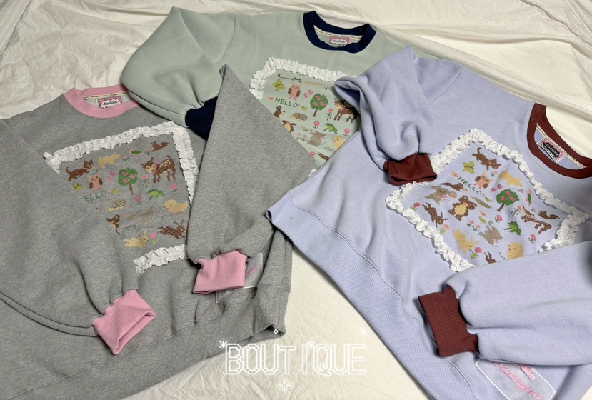 BOUTIQUE-L韓國直郵女士新款真品休閑推薦人氣熱賣時尚衛衣BOUTIQUE-L衛衣