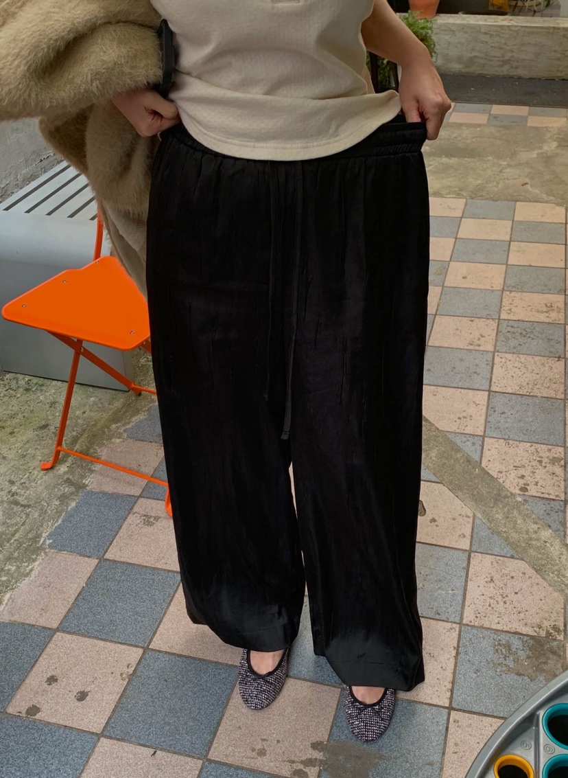 LETAILOR東大門代購女裝新款熱賣休閑推薦休閑褲褶裥緞面LETAILOR-2件起訂休閑褲