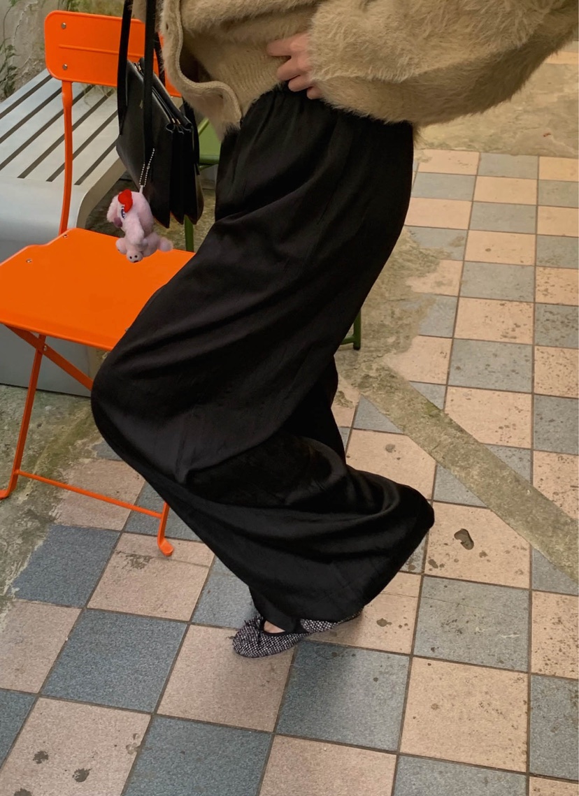 LETAILOR東大門代購女裝新款熱賣休閑推薦休閑褲褶裥緞面LETAILOR-2件起訂休閑褲
