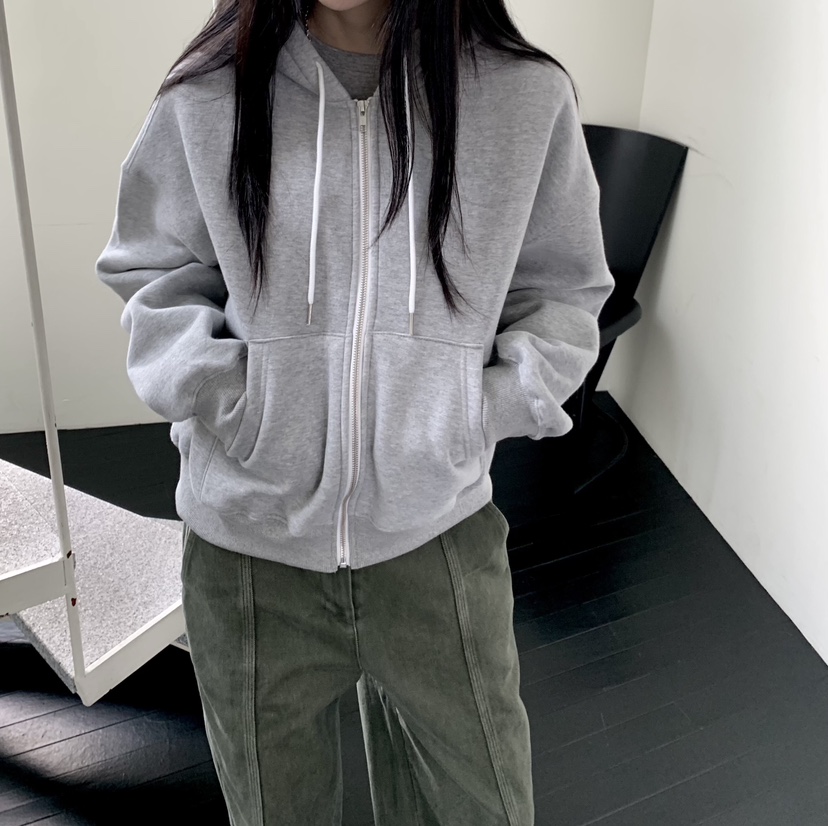 MUYBIEN東大門實拍女裝新品熱賣真品衛衣連帽衫短款磨毛雙面MUYBIEN衛衣