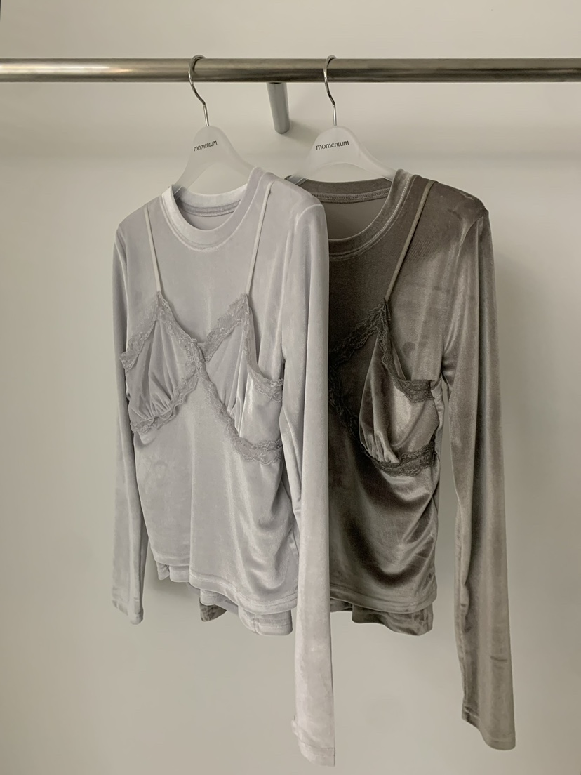 MOMENTUM東大門實拍女裝新款真品休閑時尚推薦套裝絲絨無袖MOMENTUM套裝