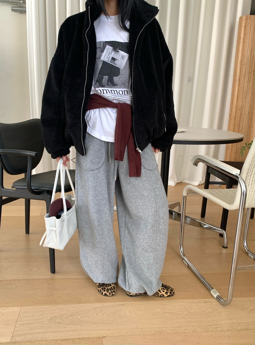 REVE CITE-L東大門直郵女士新品人氣熱賣休閑褲毛圈運動絨REVE CITE-L休閑褲