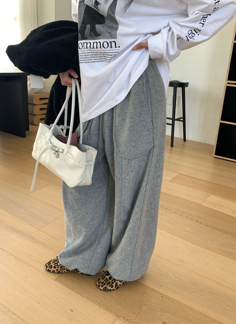 REVE CITE-L東大門直郵女士新品人氣熱賣休閑褲毛圈運動絨REVE CITE-L休閑褲