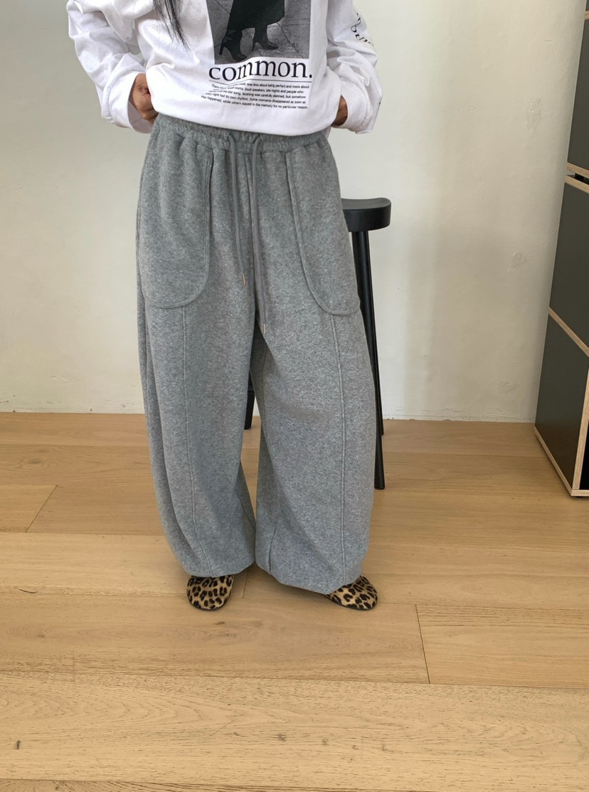 REVE CITE-L東大門直郵女士新品人氣熱賣休閑褲毛圈運動絨REVE CITE-L休閑褲圖色1
