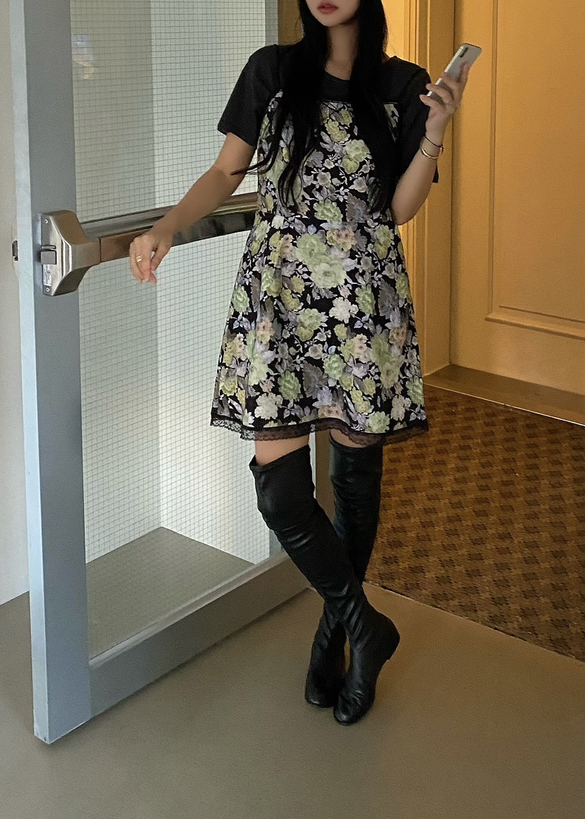 OUPPT東大門代購女士新款真品人氣休閑時尚連衣裙不含內搭OUPPT連衣裙圖色1