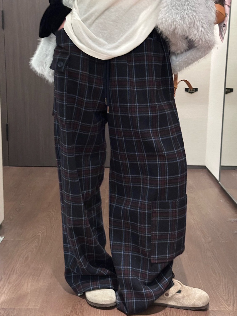 ZEROZERO東大門直郵女士新款人氣熱賣時尚休閑褲工裝褲格紋ZEROZERO休閑褲