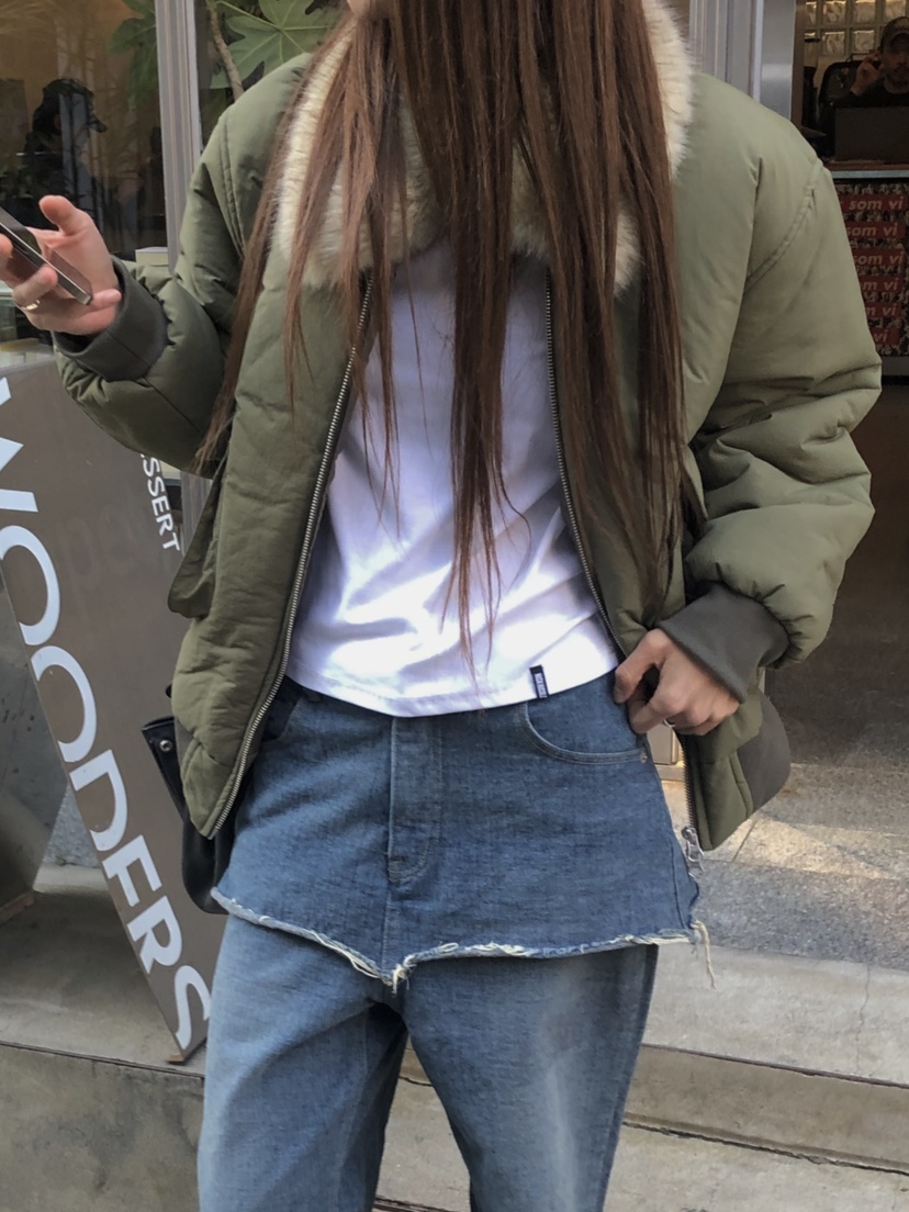 ONDO-P東大門代購女士新款人氣短款棉服毛領可拆可拆卸浣熊ONDO-P短款棉服