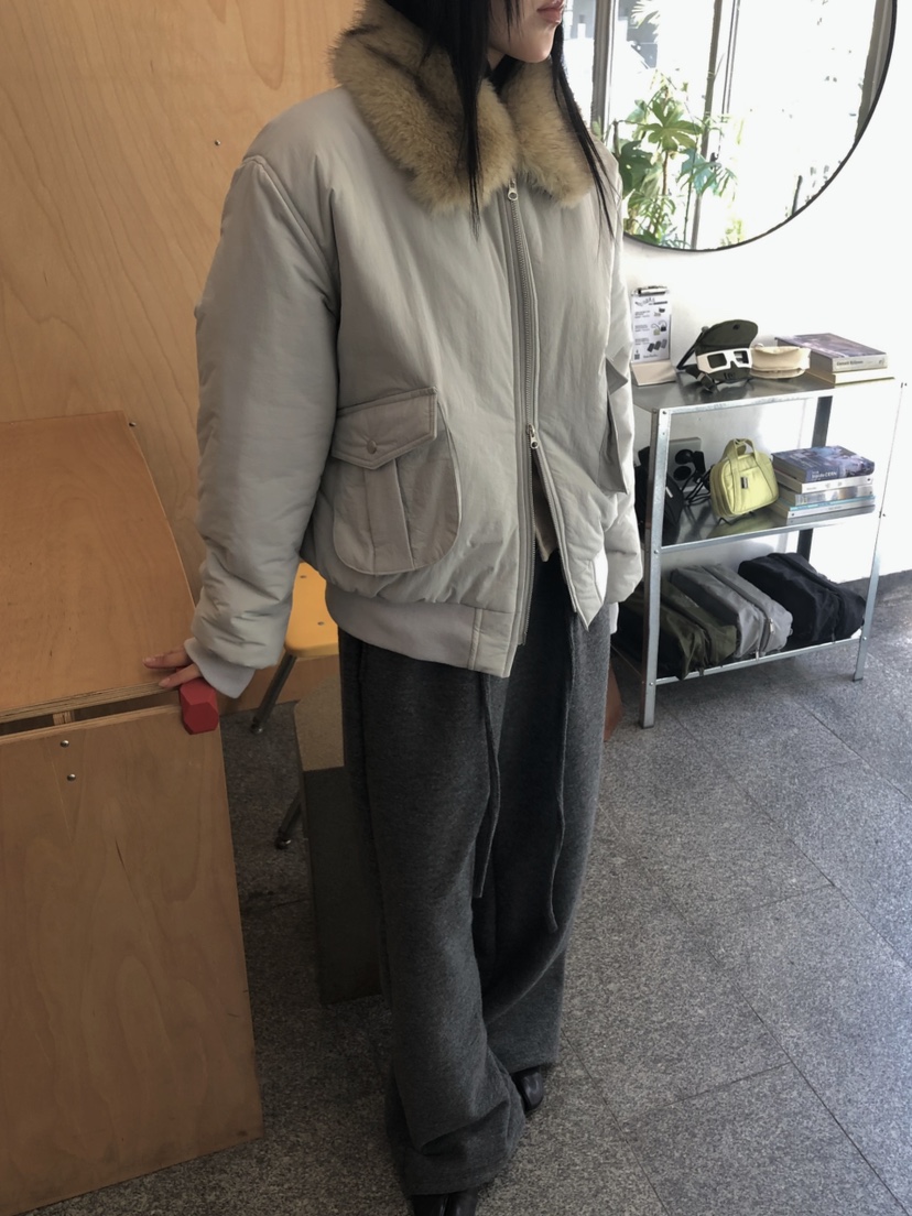 ONDO-P東大門代購女士新款人氣短款棉服毛領可拆可拆卸浣熊ONDO-P短款棉服