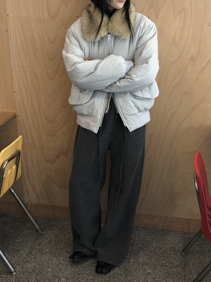 ONDO-P東大門代購女士新款人氣短款棉服毛領可拆可拆卸浣熊ONDO-P短款棉服