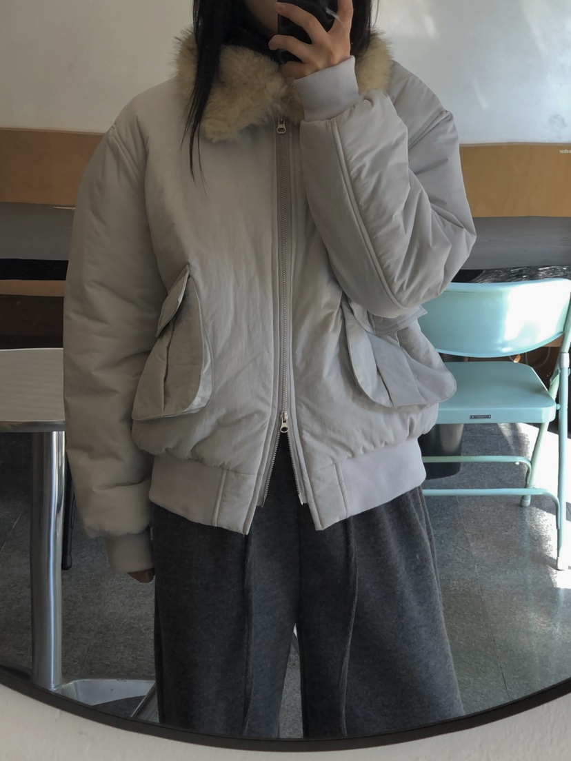 ONDO-P東大門代購女士新款人氣短款棉服毛領可拆可拆卸浣熊ONDO-P短款棉服