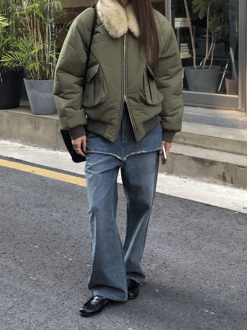 ONDO-P東大門代購女士新款人氣短款棉服毛領可拆可拆卸浣熊ONDO-P短款棉服