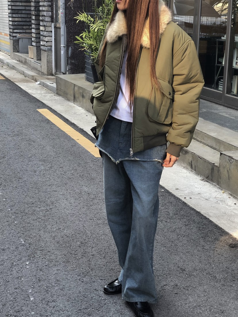 ONDO-P東大門代購女士新款人氣短款棉服毛領可拆可拆卸浣熊ONDO-P短款棉服