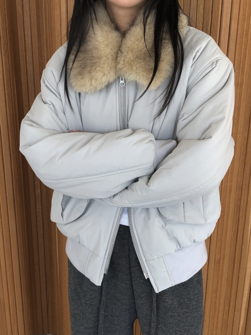 ONDO-P東大門代購女士新款人氣短款棉服毛領可拆可拆卸浣熊ONDO-P短款棉服圖色1