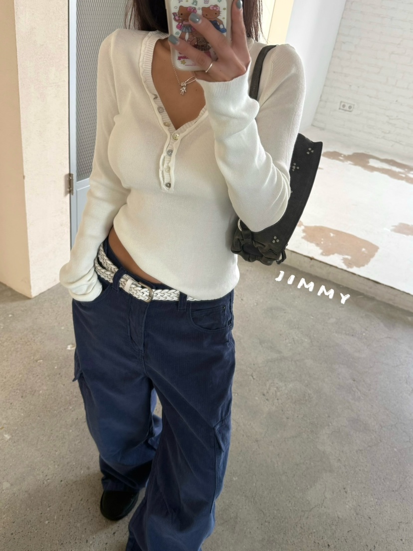 JIMMY東大門實拍女士新品推薦時尚休閑人氣真品針織衫紐扣JIMMY/REMAKE針織衫