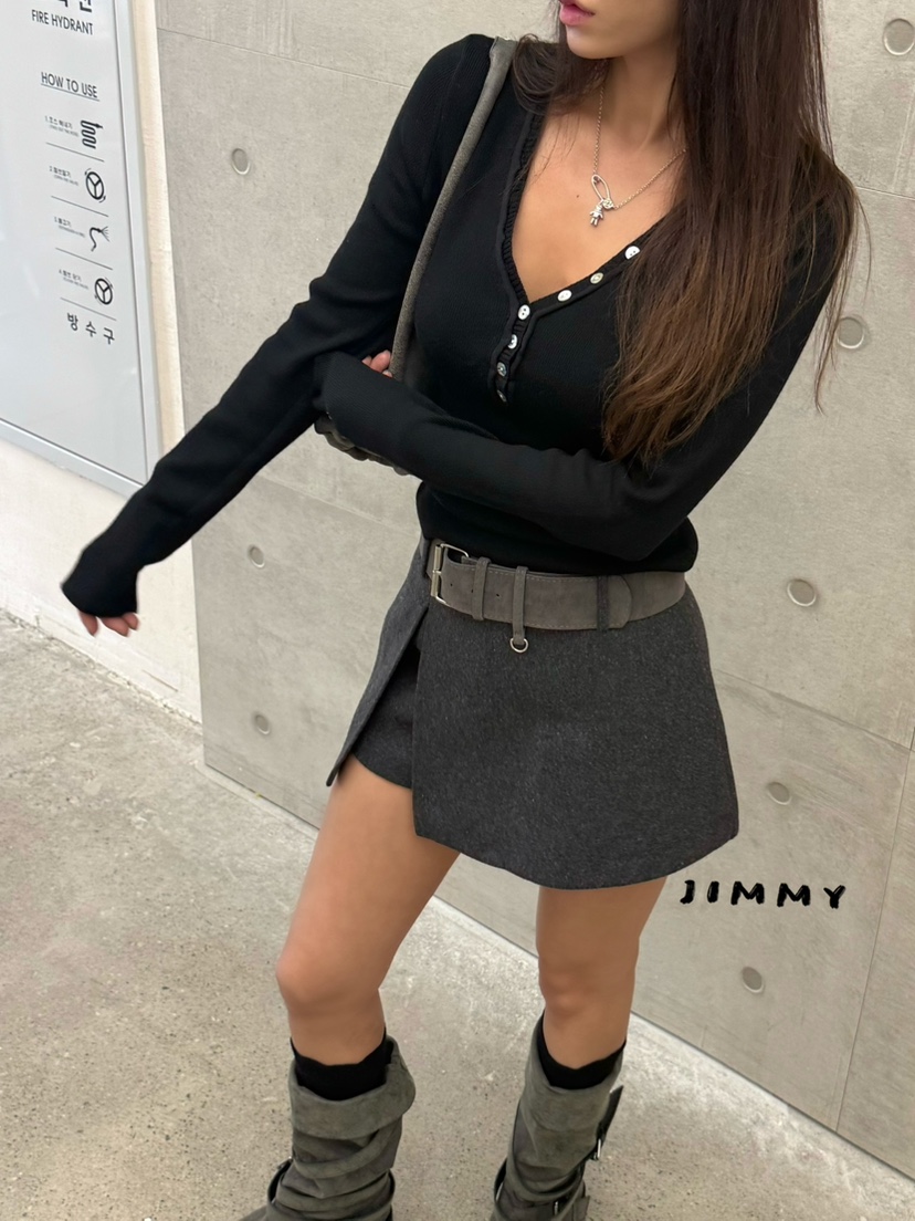 JIMMY東大門實拍女士新品推薦時尚休閑人氣真品針織衫紐扣JIMMY/REMAKE針織衫