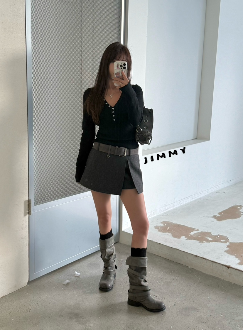 JIMMY東大門實拍女士新品推薦時尚休閑人氣真品針織衫紐扣JIMMY/REMAKE針織衫